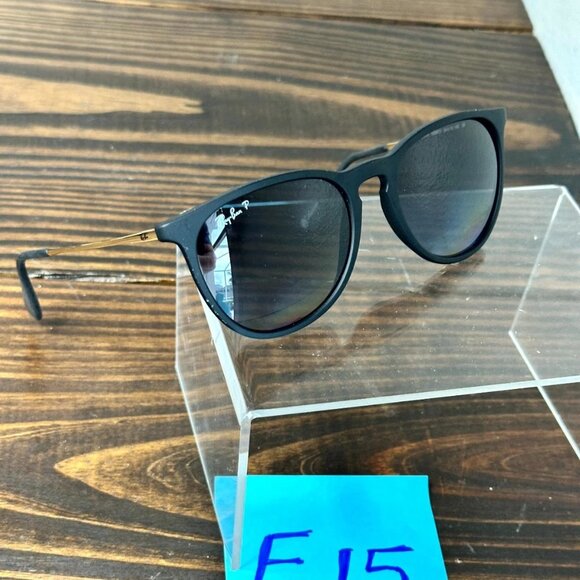 Ray-Ban Erika RB4171 Matte Black Polarized Round Sunglasses - Picture 1 of 3
